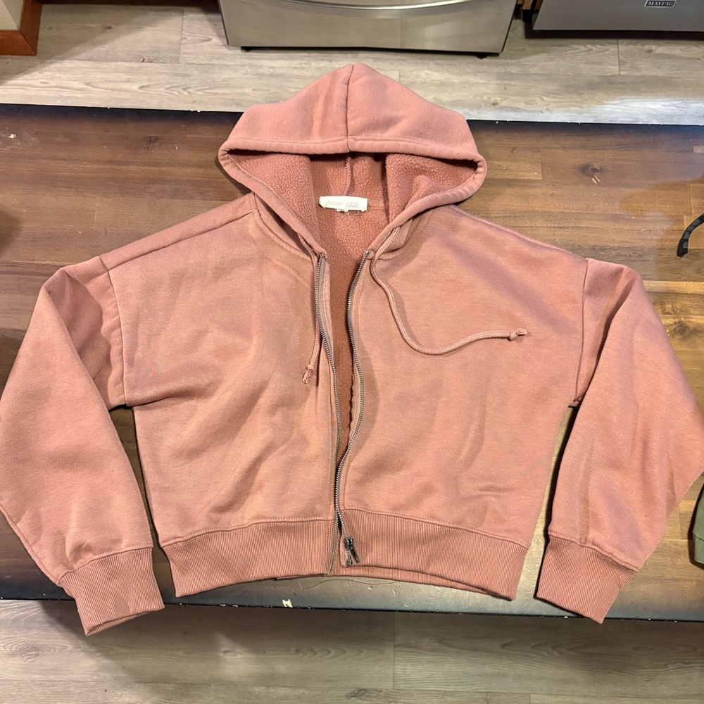 Pink Rose crop hoodie